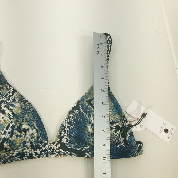 Shade And Shore Women's Size Small 4-6 Triangle Bikini Swim Top Snake Print New - Picture 12 of 15